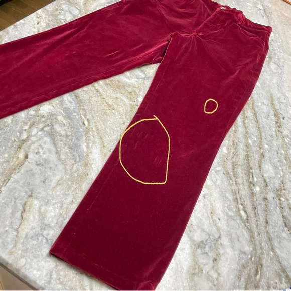 Ralph Lauren Black Label Burgundy Red Velvet Straight Leg Pants - Picture 9 of 13